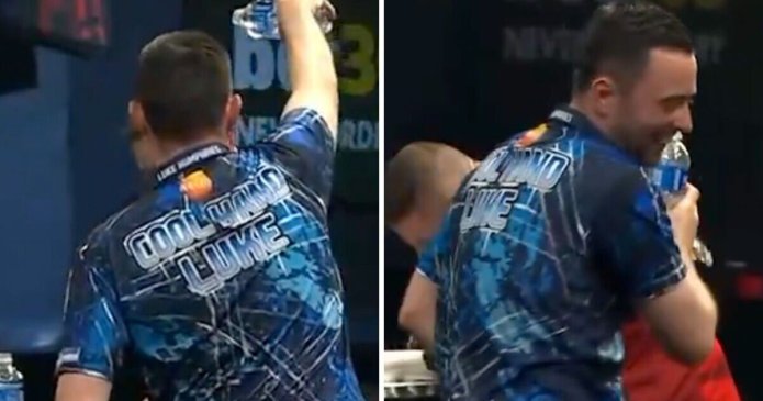 Luke Humphries pours cold water on Nathan Aspinall's head as rival heartbroken