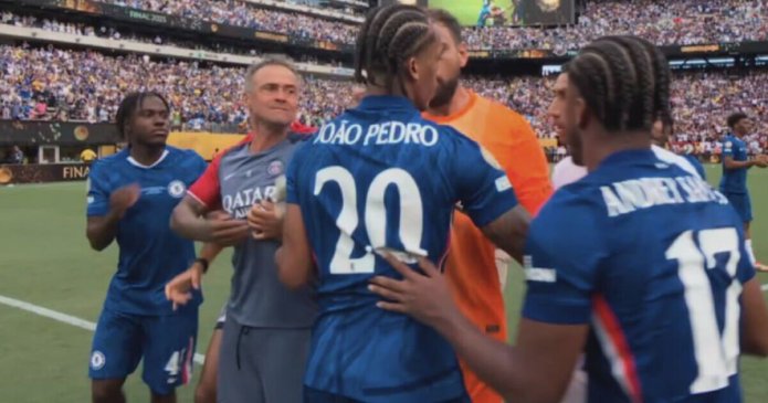 Luis Enrique strikes Chelsea star Joao Pedro in ugly Club World Cup brawl