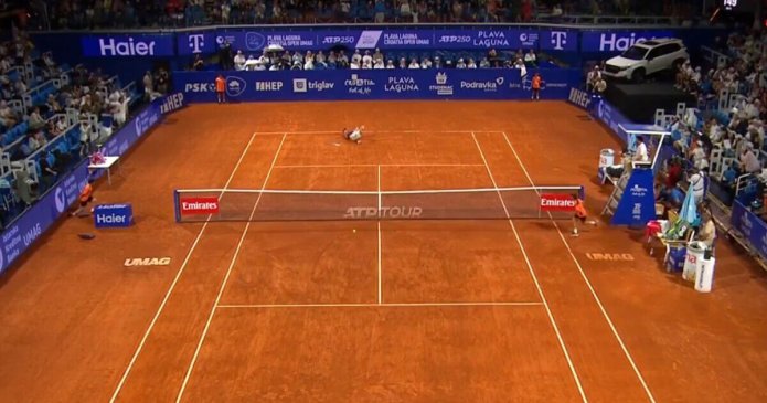 Tennis star keels over in pain as he wins tournament and opponent rushes to help