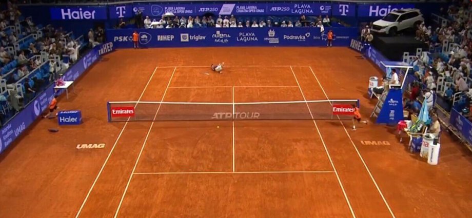 Tennis star keels over in pain as he wins tournament and opponent rushes to help