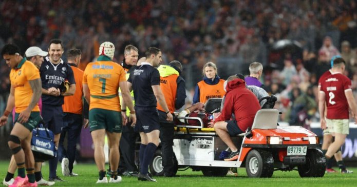 Lions match with Australia suspended after injury as players taken off pitch