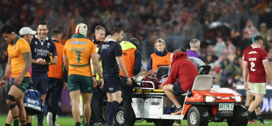 Lions match with Australia suspended after injury as players taken off pitch