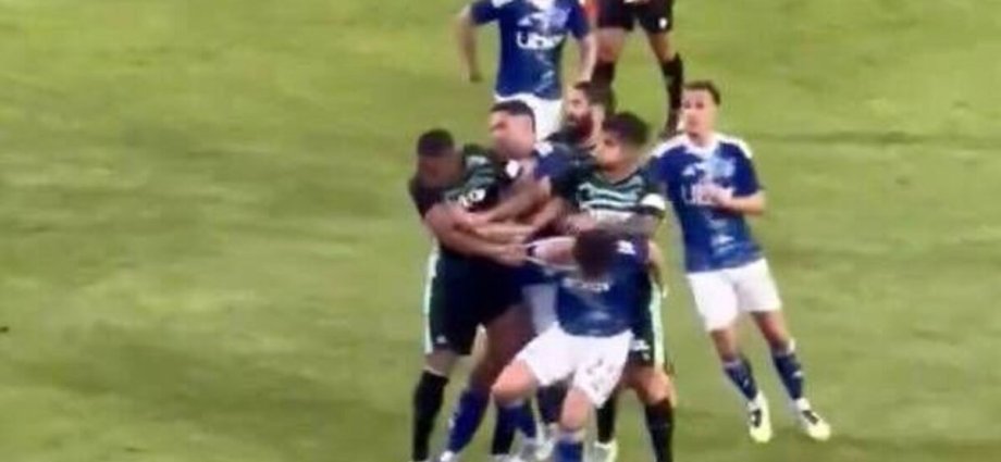 Ex-Premier League star punched in face as huge brawl breaks out during friendly