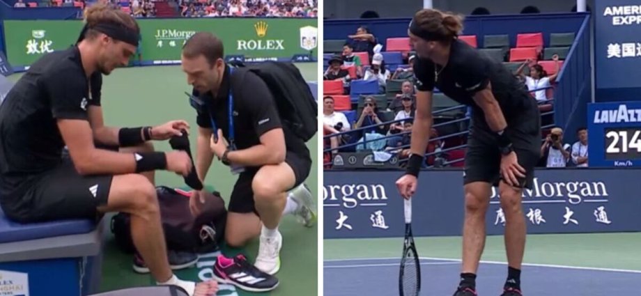 Alexander Zverev calls physio mid-game in huge Shanghai Masters injury scare