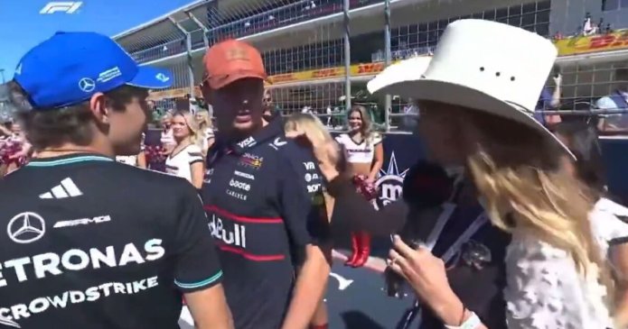 Max Verstappen and Kimi Antonelli give gold reaction as reporter interrupts them