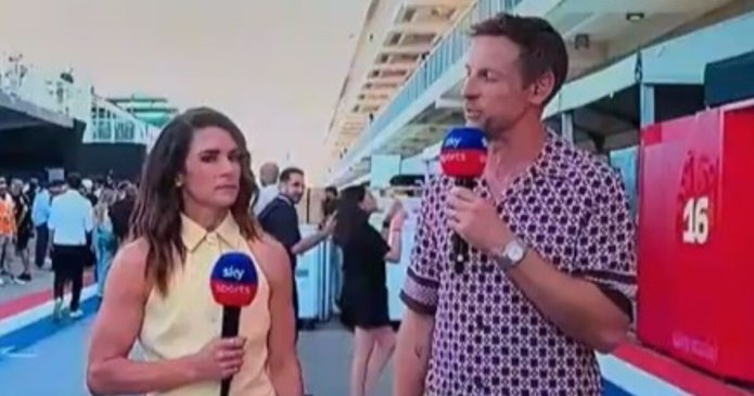 Jenson Button caught out in awkward Sky Sports moment with Danica Patrick