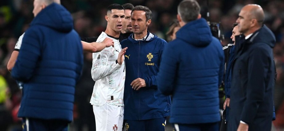 Cristiano Ronaldo confronts Ireland boss after red card as he loses his rag