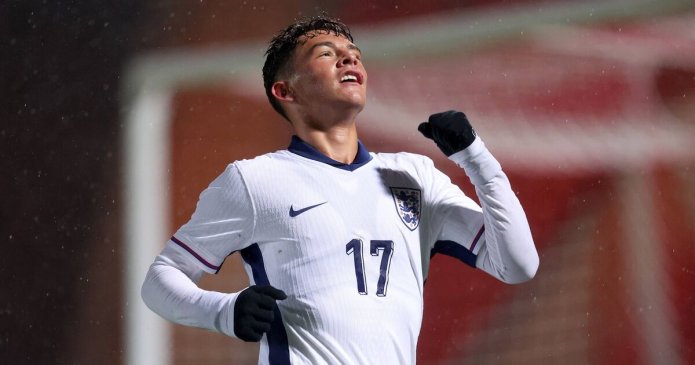 Man Utd wonderkid scores first England goal after promotion to senior camp