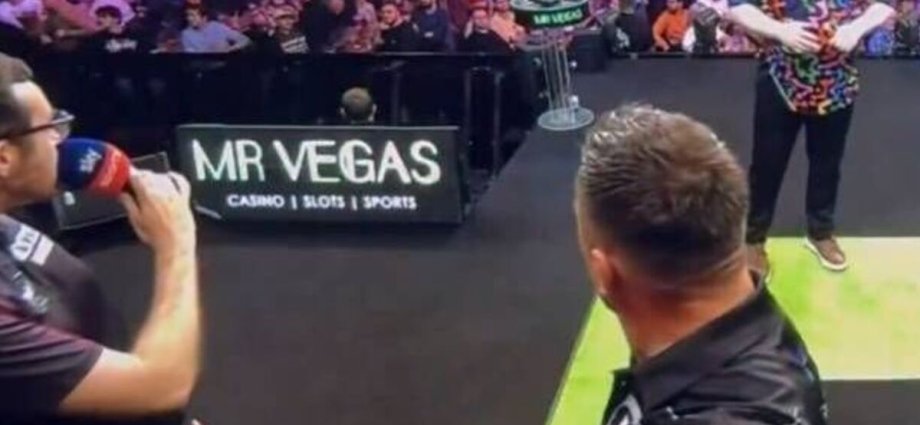 Darts referee stops Gerwyn Price match as members of crowd singled out