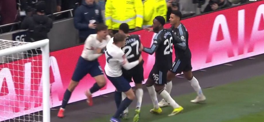 Tottenham and Aston Villa stars fight after final whistle in ugly FA Cup scenes