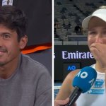 Aus Open star bursts into tears during interview and sends message to fiance