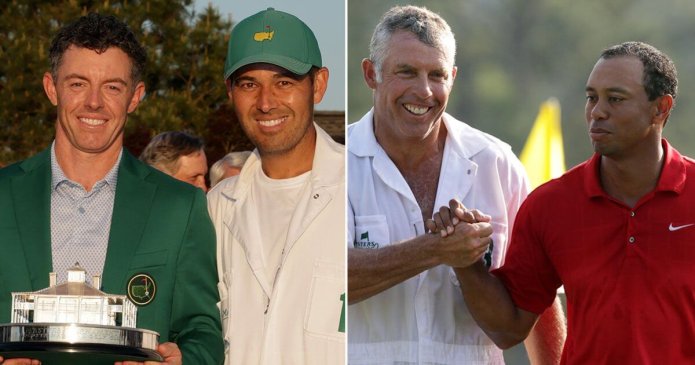 Tiger Woods' caddie's net worth compared to Rory McIlroy's bagman's wealth