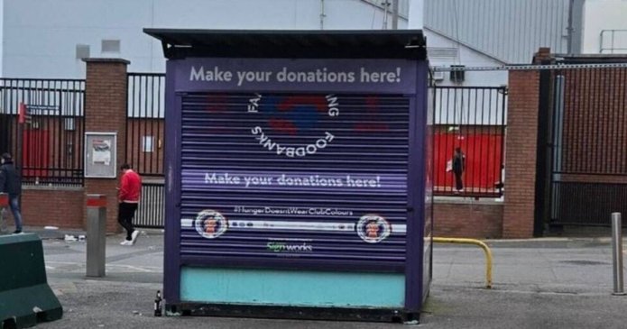 Outrage as Liverpool foodbank collection stolen in 'deplorable' act at Anfield