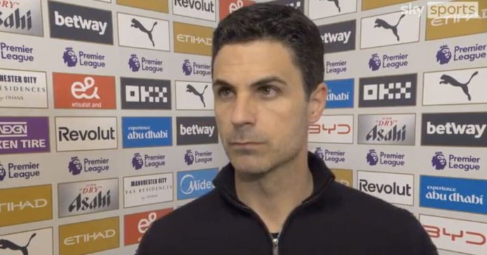 Mikel Arteta's thoughts on Arsenal winning the league clear after Man City loss