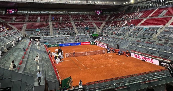 Tennis LIVE as Madrid Open match halted while big boom heard over court