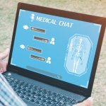 A doctor using artificial intelligence technology for medical support