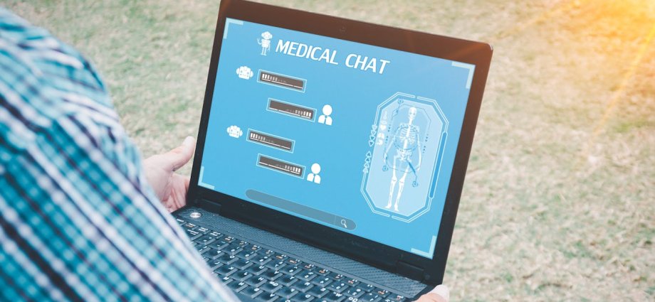 A doctor using artificial intelligence technology for medical support