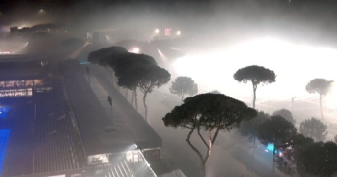 Italian Open match suspended for 18 mins due to football fans in baffling scenes