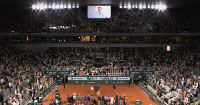 French Open legend's wife in tears as Nadal and Djokovic pay tribute