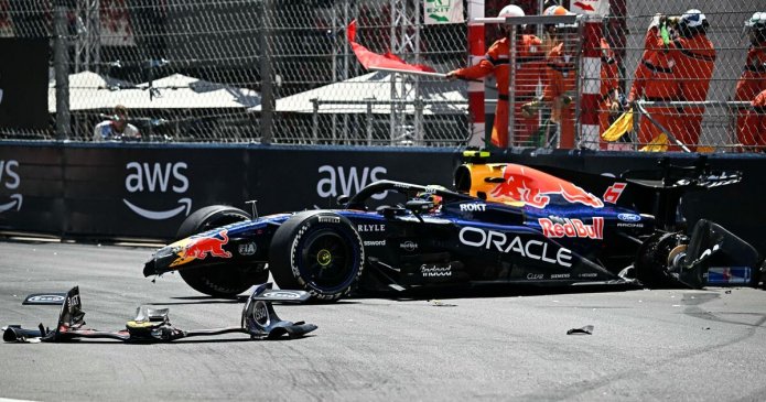 F1 LIVE as Red Bull star crashes and Lando Norris and Charles Leclerc punished