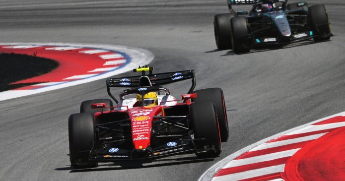 F1 LIVE: Lewis Hamilton chasing victory at Barcelona GP as Russell battle looms