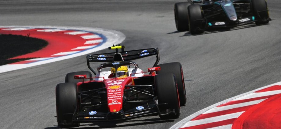 F1 LIVE: Lewis Hamilton chasing victory at Barcelona GP as Russell battle looms