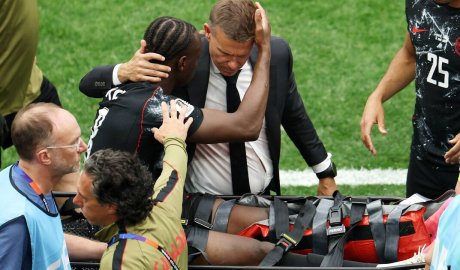Canada's Ismael Kone stretchered off with 'broken leg' at World Cup