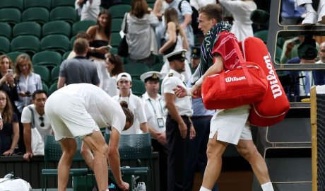 Two Wimbledon stars ordered off court as huge handshake row erupts