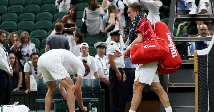 Two Wimbledon stars ordered off court as huge handshake row erupts