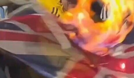 Argentina fans caught burning Union Jack flag ahead of England semi-final