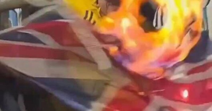 Argentina fans caught burning Union Jack flag ahead of England semi-final