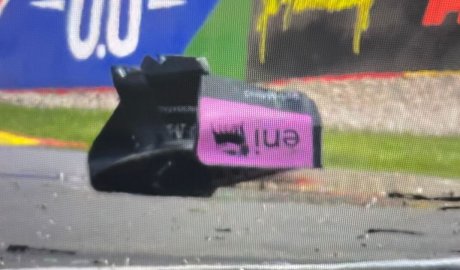 Belgian GP session halted as massive crash rips huge chunk off car
