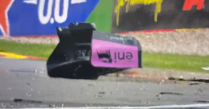 Belgian GP session halted as massive crash rips huge chunk off car