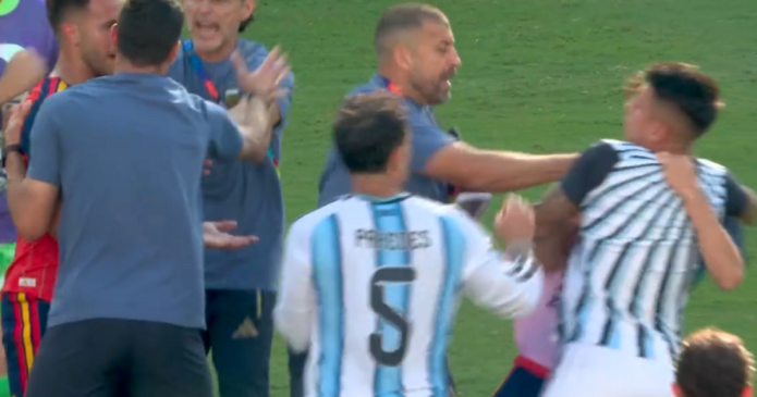 Argentina stars throw punches in 'disgusting' scenes after Spain win World Cup