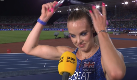 Keely Hodgkinson shows true feelings by taking off medal live on BBC