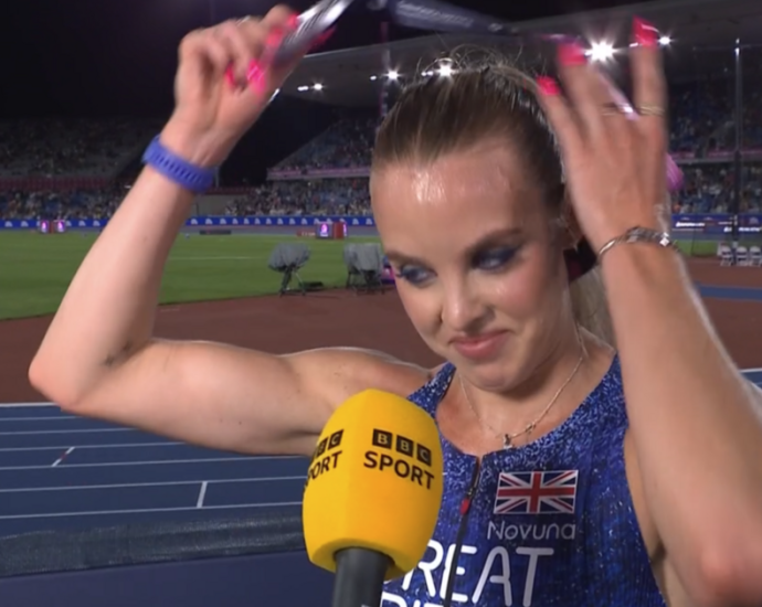 Keely Hodgkinson shows true feelings by taking off medal live on BBC