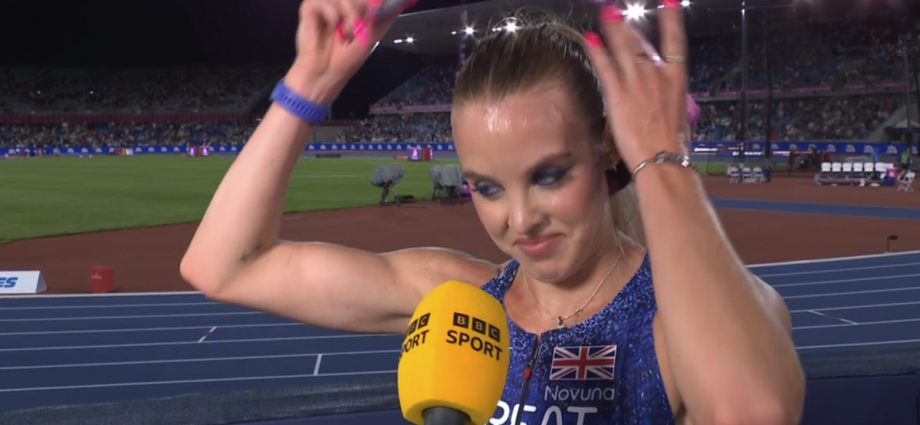 Keely Hodgkinson shows true feelings by taking off medal live on BBC