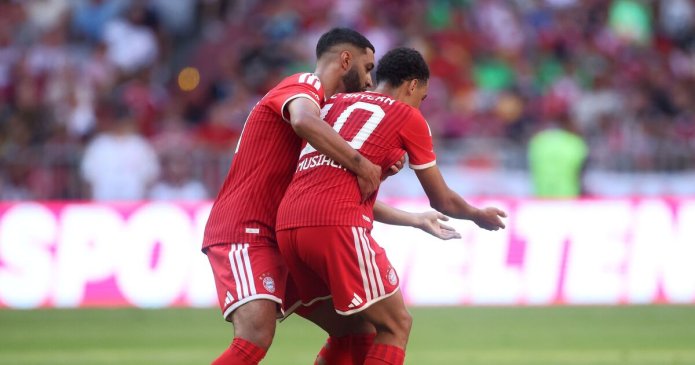 Bayern Munich's Jamal Musiala collapses during friendly as teammate catches him