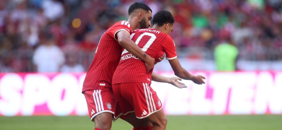Bayern Munich's Jamal Musiala collapses during friendly as teammate catches him