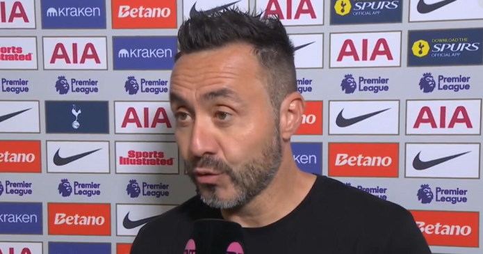 Roberto De Zerbi publicly calls out two Tottenham players after Aston Villa loss