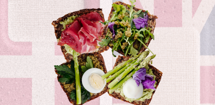 Herring salad with pickled cucumbers and onions.