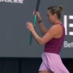 Aryna Sabalenka slams racquet to the floor during surprise straight-sets loss